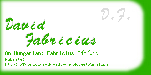 david fabricius business card